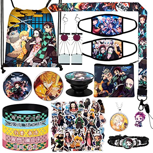 Demon Slayer Anime Merch Set, 66 Pcs Set, Backpack, Wallet,