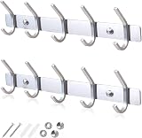 GlazieVault Stainless Steel Coat Hooks Wall Mounted 2 Pack