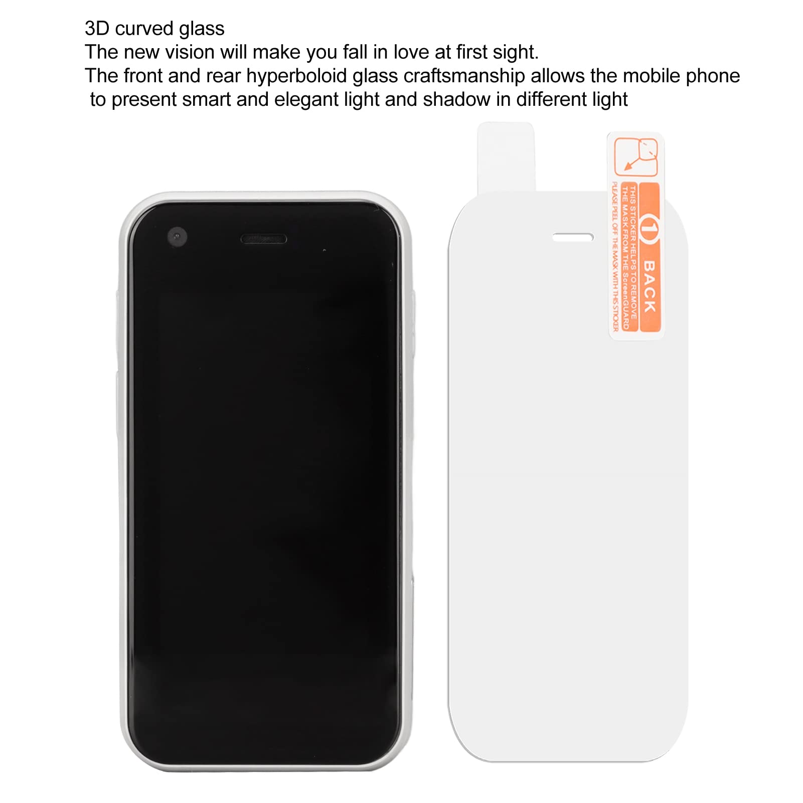 XS11 Mini Smartphone for Android 6 2.5 Inch HD Screen 3G Unlocked Cell Phone, Dual SIM, 1GB/8GB, Dual Camera Business Backup Phone, Lightweight and Easy to Carry, 1580mAh Battery (Pearl White)