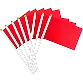 Red Flag, Red Blank Flags to Decorate Mini Small Flags on Sticks for Crafts, DIY Projects, Parties Decor, and Custom Flag Making