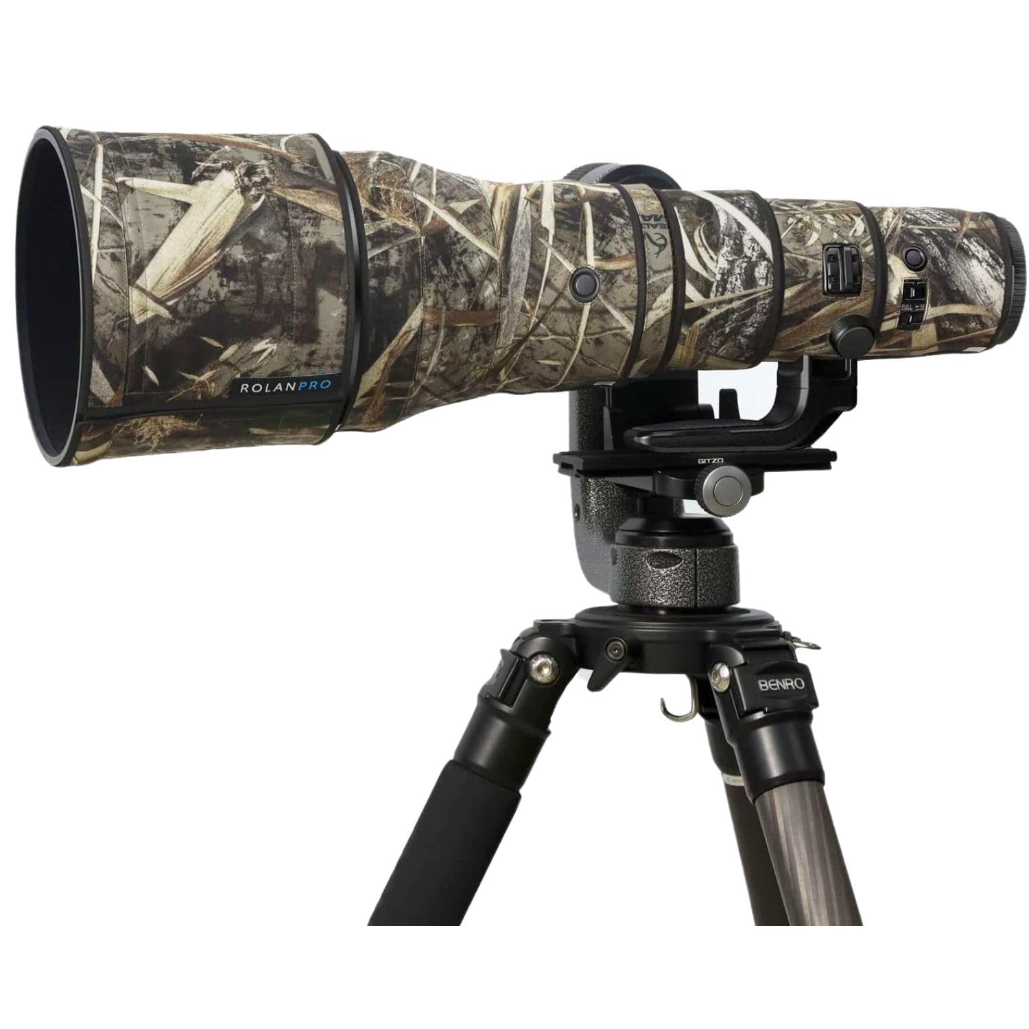 ROLANPRO Waterproof Lens Coat Compatible with Nikon Z 800mm F6.3 VR S, Camouflage Rain Cover Protective Sleeve Bird Watching Wildlife Photography - #9 Grass Camo — image 1