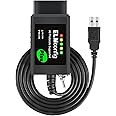 ELM327 OBD2 USB Adapter for Windows Diagnostic Coding Tool with MS-CAN/HS-CAN Switch for Cars Since 1996