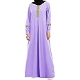 WSPLYSPJY Womens Muslim Abaya Dress Zipper Islamic Robe Pockets Maxi Prayer Clothes with Hijabs