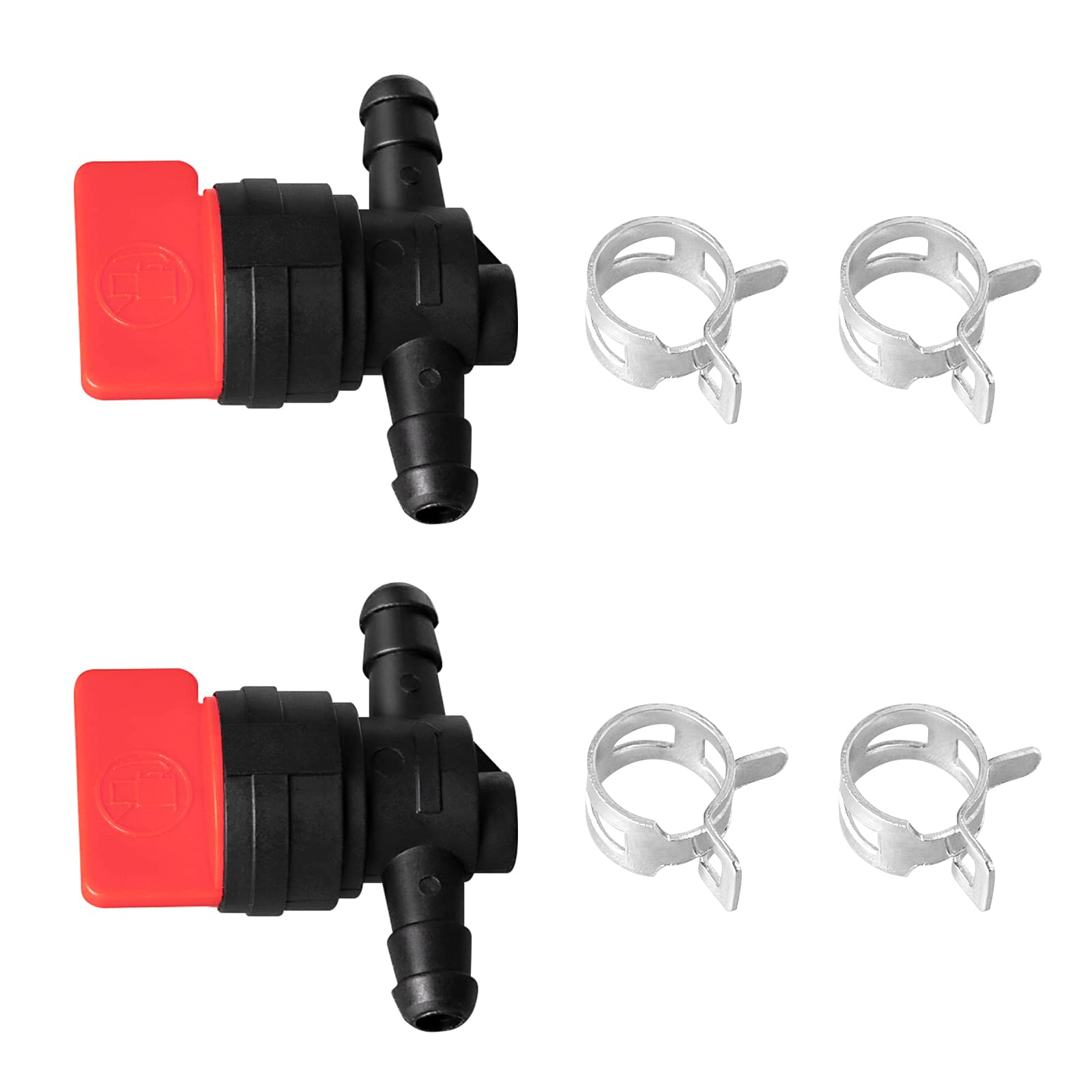 Photo 1 of Fuel Shut Off Valve for Mower - 1/4" Fuel Cut Off Valve for Riding Lawn Mower Garden Tractor Pressure Washer Snowblower, in Line Fuel Gas Control Shut Off Valve Switches Tap for Small Engines 2 Packs