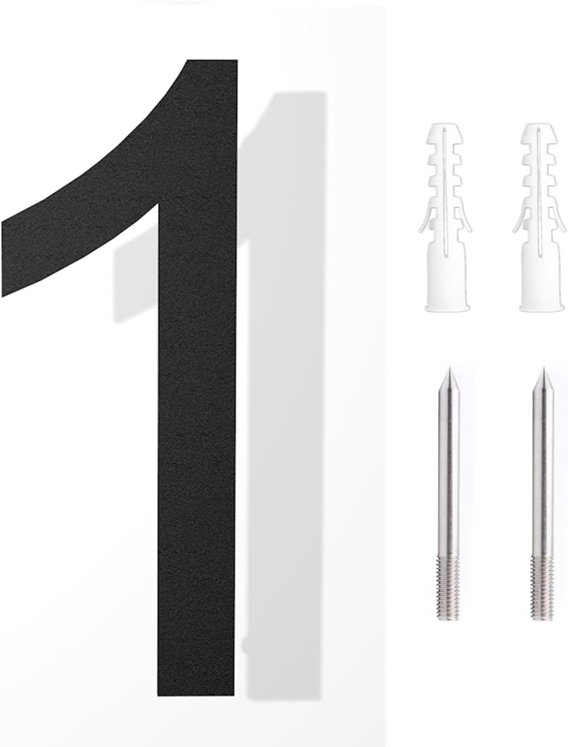 Address Signs - 8 Inch Modern House Numbers, Large Home Address Door Number for Outside Stainless Steel Floating Black (Number 1)