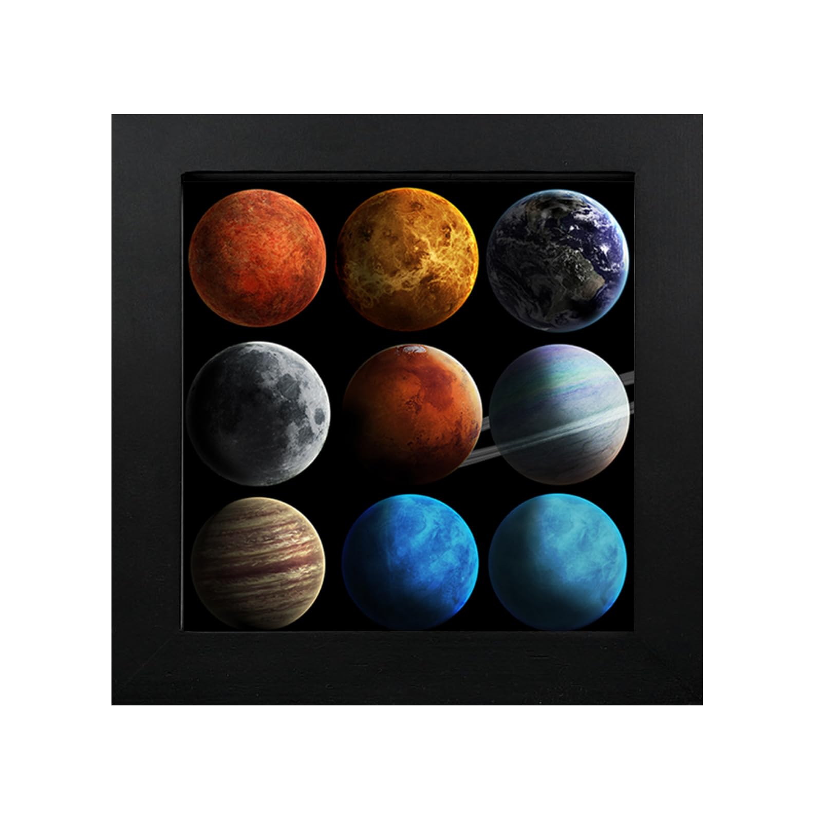 EGOFINE 4x4 Picture Frame, 100% Solid Wood Frame with Acrylic Glass, 4x4 Square Frame for Tabletop and Wall Mounting, 4x4 Picture Frame for Portrait, Print, Landscape, Black — image 1