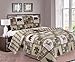 Great Bay Home Lodge Bedspread King Size Quilt with 2 Shams. Cabin 3-Piece Reversible All Season Quilt Set. Rustic Quilt Coverlet Bed Set. Stonehurst Collection.