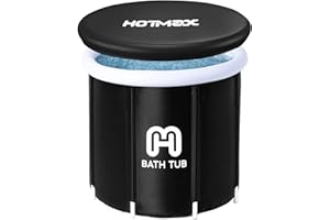 HotMax Ice Bath Tub for Recovery, Cold Plunge Tub for Athletes, Portable Ice Bathtub for Adults, Ice Barrel Cold Water Therapy Bath, Freestanding SPA Bathtub(33.5x33.5x31.5 inches)