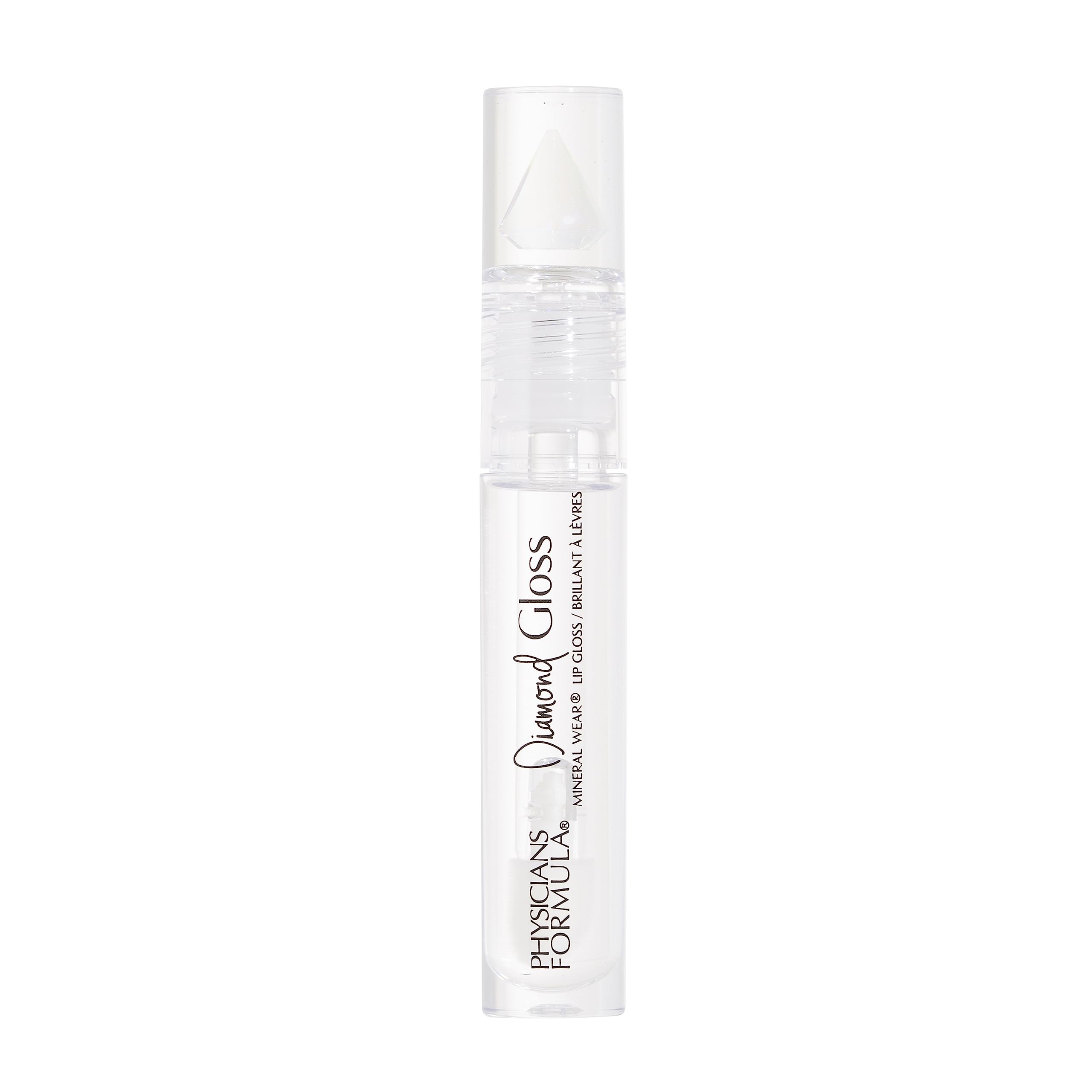 Physicians Formula Mineral Wear Diamond Gloss, Clear Lip Gloss, High-Shine Serum-Hybrid Lip Gloss for Fuller, Smoother and Nourished Lips