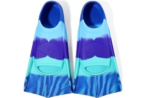 Foyinbet Kids Swim Fins,Short Kids Fins Youth Swimming Flippers for Lap Swimming Training for Children Girls Boys Beginners