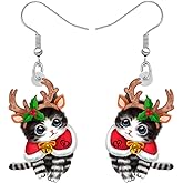Bonsny Acrylic Drop Dangle Christmas Gifts Sweet Cat Kitten Earrings Pets Jewelry For Women