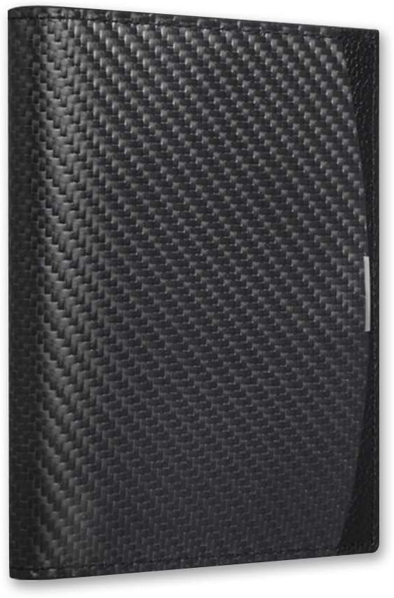 monCarbone Passport Holder Cover Carbon Fiber Leather Travel Wallet for Men & Women