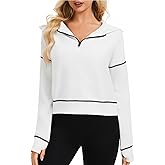 Simlakey Women Half Zip Hoodies Cropped Sweatshirt 2025 Trendy Fall Long Sleeve Hooded Athletic Pullover with Thumb Hole