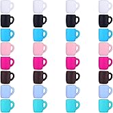 WEWAYSMILE 32 pcs Silicone Focal Beads Cartoon Coffee Cup Silicone Beads Lovely silicone beads for Shaped Bulk Pens Beads Used for DIY to Make Various Handicrafts Beaded Pen Lanyards Etc(Colorful Cup)