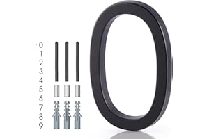 Floating House Number 0, YIPLED 6 Inch Modern House Numbers for Home, Mailbox, Street (Black)