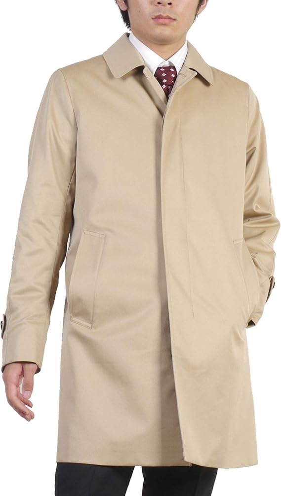 Amazon 秋冬 洋服倉庫特選 ステンカラー 定番 コート タイトシルエット 細身 メンズ 中綿断熱素材バイウォーム ベージュ無地 暖かい 脱着式ライナー付き Rc2794 34l コート ジャケット 通販