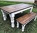 CAROLINA LEG CO. Chunky Pine Dining and Bench Combo - Handmade in USA - Farmhouse Legs - Set of 4 Dining and Bench Legs - Unfinished