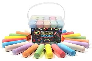 BEROXII Large Sidewalk Chalk Set for Kids Outside, Extra Jumbo Chalk 20 Pieces in 10 Colors, Giant sidewalk chalk Big Chalk for Toddlers Adults Art Play Chalkboard Playground Street and Birthday Party