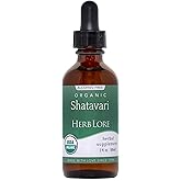 Herb Lore Organic Shatavari Root Extract Tincture - Liquid Shatavari Drops (Asparagus Racemosus) for Lactation and Wellness Support - Alcohol Free (2 fl oz)