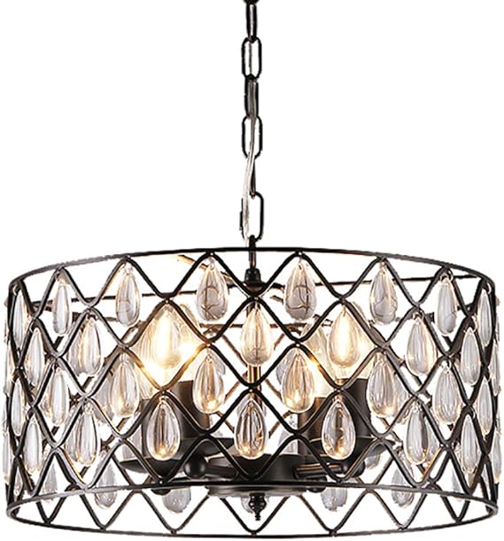 WWWJ Schmiedeeiserner Kristall Hängelampenschirme für Deckenleuchten