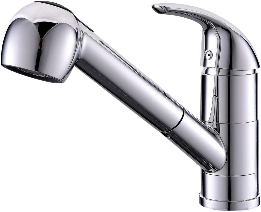 VCCUCINE Fantastic Quality Single Level Chrome Finish Pull Out Sprayer Kitchen Sink Mixer Tap, Hot&Cold Water Mixer Kitchen Taps