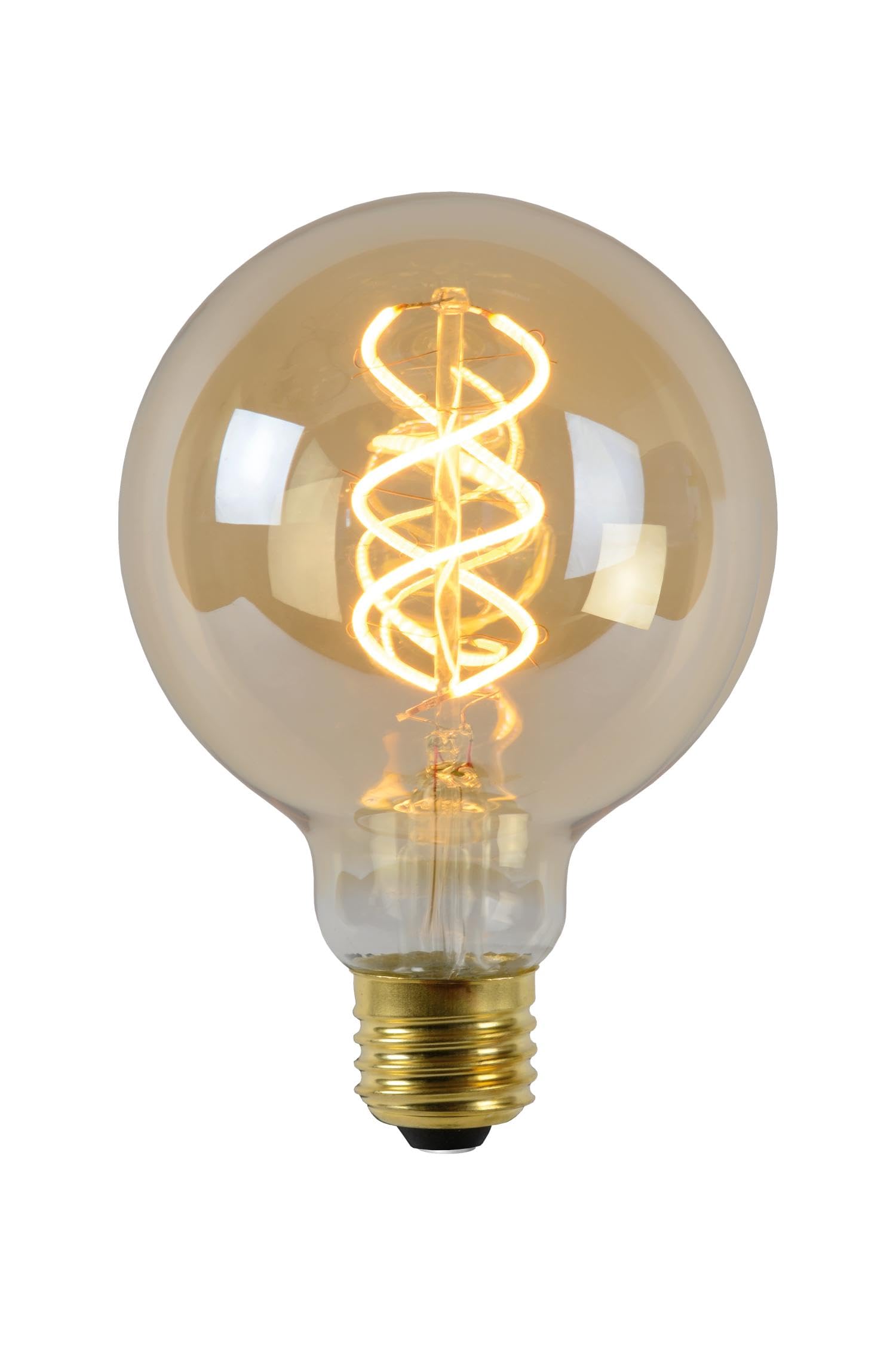 Lucide LED Bulb - Filament Bulb - Ø 9,5 cm - LED Dim. - 1x5W 2200K - Amber