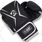 AQF Boxing Gloves Kids Adults 16oz Silver Training Muay Thai Sparring view 8