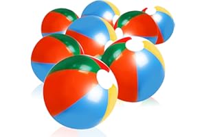 NAODONGLI 12" Beach Ball(12 Pack) - Inflatable Swimming Pool Toys for Beach Party Decorations Summer Water Games Beach Birthday Party Classic Rainbow Color Beach Balls Gift for Kids Boys Girls