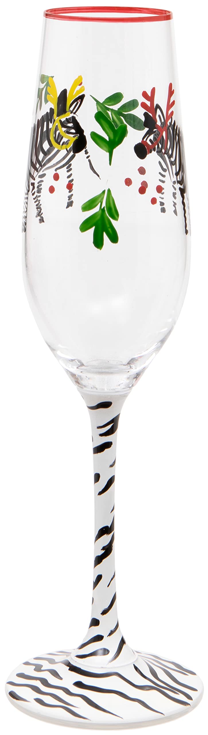 Maturi Hand Painted Zebras Champagne Flute, 220ml, Gift Boxed