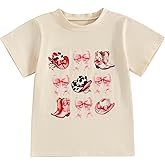 Toddler Baby Girls Western Cowgirl T-Shirt Kids Short Sleeve Funny Rodeo Graphic Summer Tee Tops