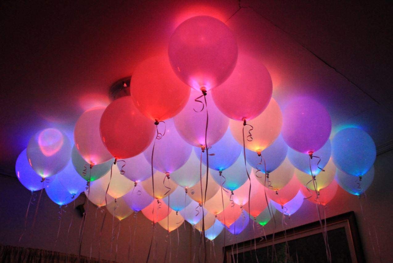 18 LeD Ballons Blinking and Flashing Changing Colors