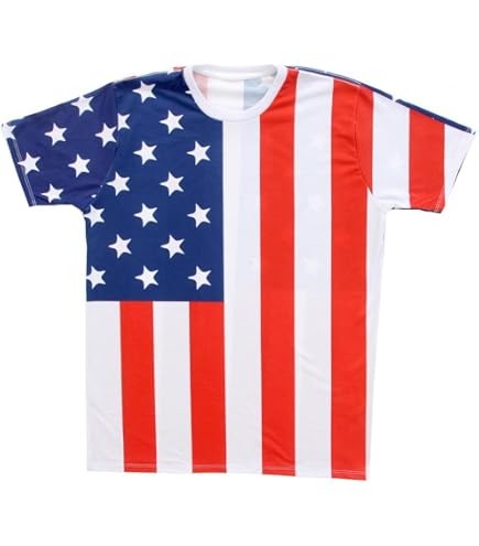 Calhoun Men's USA American Flag T-Shirt (Distressed, Small