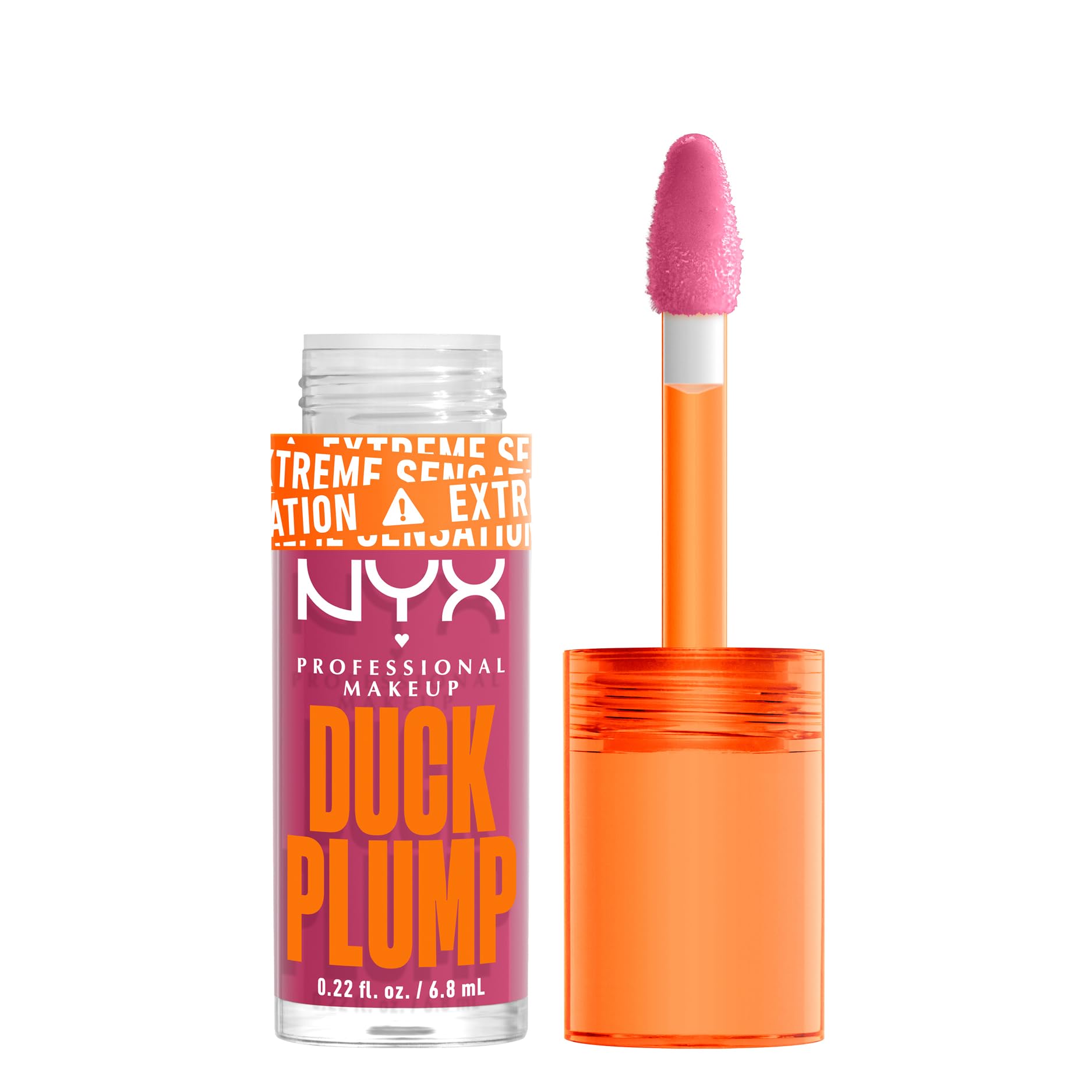 NYX Professional Makeup Lip Plumping Gloss, Intense Colour and High Pigmentation, With Extreme High Shine Finish, Infused with Spicy Ginger, Vegan Formula, Duck Plump, Pick Me Pink — image 1