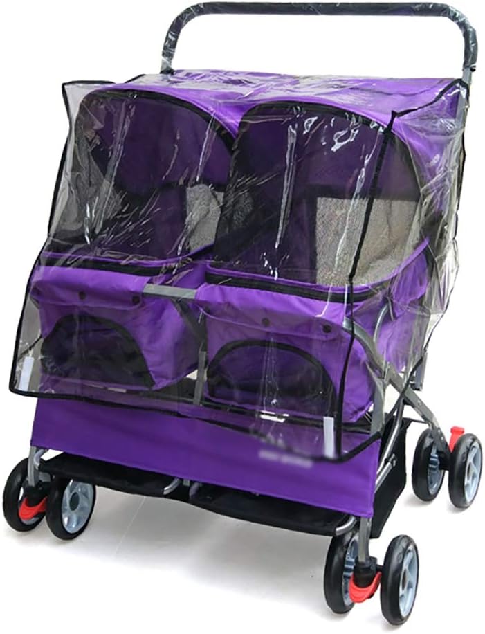 Double Dog Stroller Easy Walk Folding Travel Carriage for Pets & Cats
