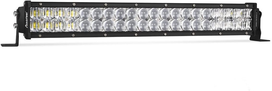 LED Light Bar, Autofeel 22inch PC lens Double Color Spot Flood Beam Safety Lights Amber lamp For Offroad Automotive Jeep Emergency Boating Fishing Hunting Camping Hiking Patrolling-1 Year Warranty