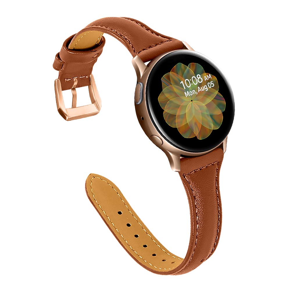 Photo 1 of Joyozy Leather Band Compatible with Samsung Galaxy Watch 5Galaxy Watch Active2 40mm 44mm,Woman Men 20mm Slim Leather Wristband Strap for Galaxy Watch 42mm Samsung Galaxy Watch 4 40mm 44mmWatch 4