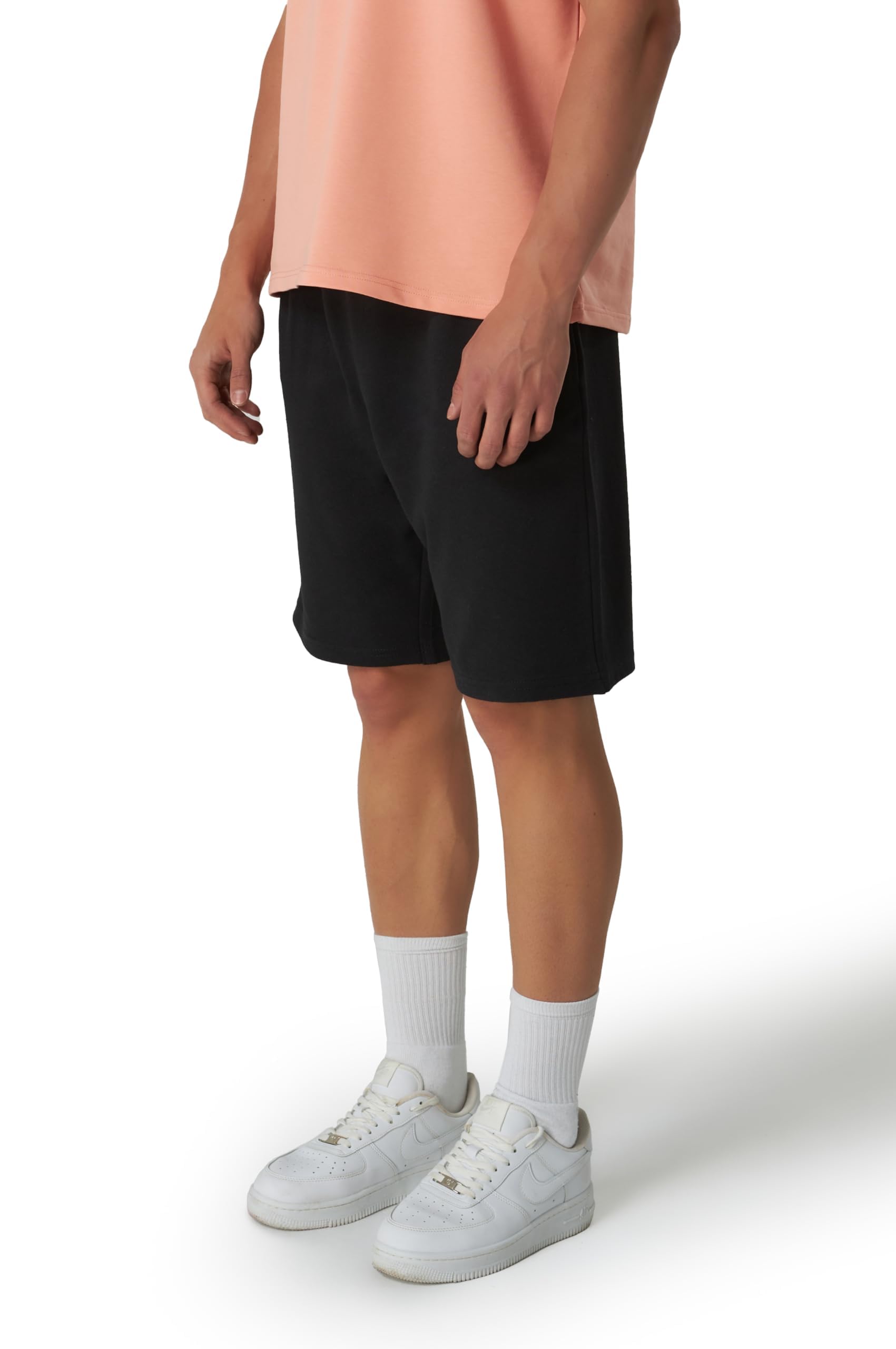 ROSS CAMP Sporthose Herren Kurz - Kurze Hosen Herren, Laufshorts Männer Sommer Baumwolle Jogginghose Fitnesshose Sport Sportshorts Bermuda Shorts Hose Trainingshose Tennis (S, Schwarz) 4