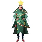 Chuarry Adult Christmas Costume - Men's Gingerbread Man, Snowman, Elf, Nutcracker Xmas Outfit for Party (Green)