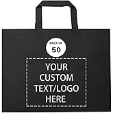 JEOHLORY Custom Tote Bags Set of 50, Bulk Pack Grocery Shopping Travel Business Activities advertisement Reusable Bag