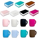 15PCS 3D Stacked Book Silicone Beads, Multicolor Coffee Cup Silicone Focal Beads for Keychain Making, Creative Teacher Loose Beads Bulk for Beaded Pens Necklace Bracelet Lanyard DIY Handmade Crafts