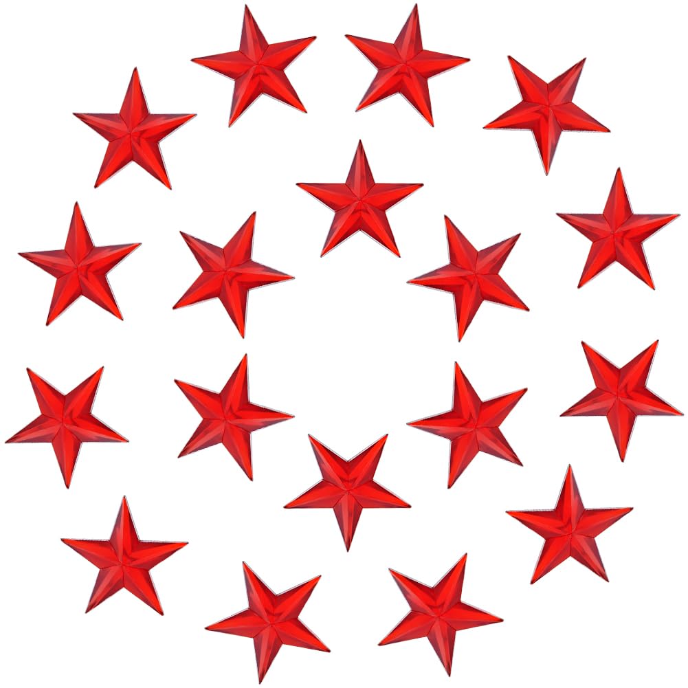 GORGECRAFT 300Pcs Star Rhinestones 19mm Red Flat Back Acrylic Plastic Gems Costume Jewels Embellishments for Jewelry Card Making Scrapbooking Sewing DIY Crafts Home Wedding Decoration