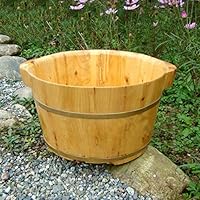 YIHANGG Wooden Barrels Pedicure Basin Cedar Single-Sided Foot Tub Adult Wooden Hand-Washing Foot Barrel Home Massage Barrel Middle-Aged and Elderly Health Care Gift