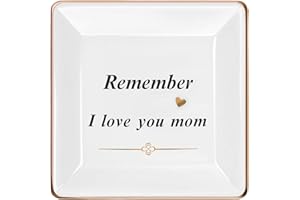 TMACKER Ceramic Jewelry Tray for Mom: Christmas Gifts for Women Wife Grandma.Trinket Tray Dish Decorations for Rings Earrings Necklaces Bracelet, Mothers Day Birthday Gifts for Women Mom Sister Friends