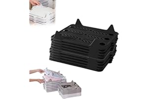 5/10 Pack Stackable Closet Organizer - Interlocking Shirt Folding Boards & Shelf Dividers, Space-Saving Wardrobe for T-Shirts