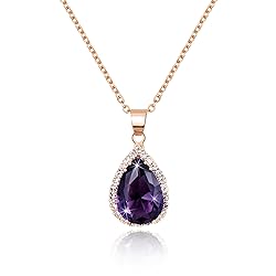 Linawe Amethyst Crystal Chain Necklace for Women
