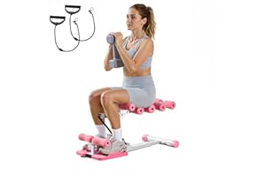 VEVOR Deep Squat Machine, Adjustable Glutes Trainer Machine with 3 High-Strength Resistance Bands, Folding Core Leg & Glutes 