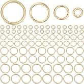 Beebeecraft 900Pcs 4/6/8/10mm Open Jump Rings 18K Gold Plated Stainless Steel Single Loop Jump Rings for Jewelry Making Necklace Bracelet Earrings Findings
