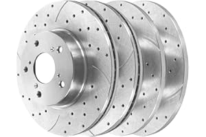 AUTO SHACK AutoShack Front and Rear Drilled Slotted Brake Rotors Silver Set of 4 Replacement for 2009-2015 Honda Pilot 2007-2009 2010 2011 2012 2013 Acura MDX 2010-2013 ZDX 3.5L 3.7L V6 AWD FWD BRKPKG039000