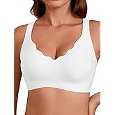 COCOMARTS Jelly Bras for Women No Underwire Seamless Push Up Scalloped Tshirt Bralettes Comfortable Wireless Everyday Bra