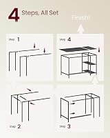VASAGLE Computer Desk 120x60 cm with Left or Right Shelves Ebony Black LWD047B16 view 7